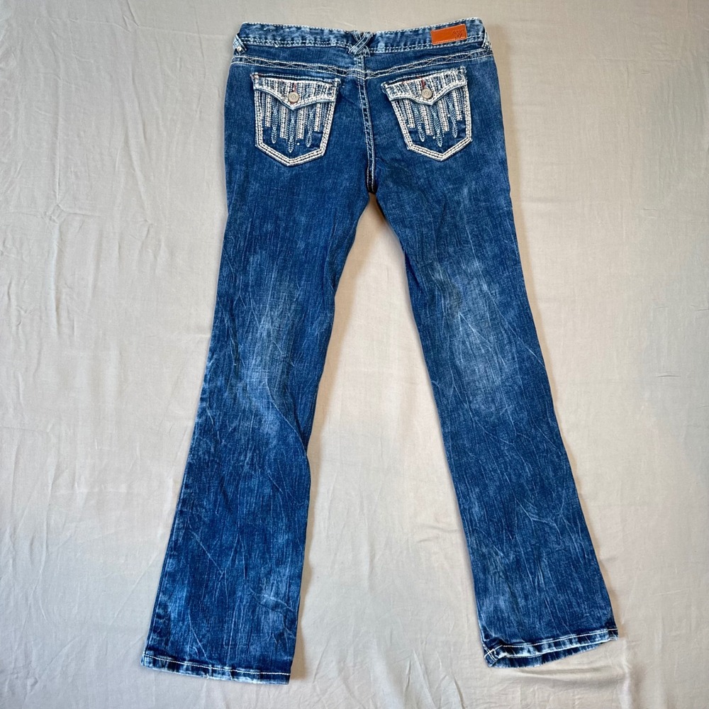 Series 31 Womens Blue Embroidered Bootcut Jeans Size 7